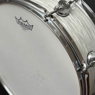 Custom Built Maple 14 x 4 Inch Snare Drum White Oyster Maple Snare Drum 2025 - White Oyster Wrap image 11