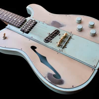 Dax&Co. Ironhorse Deluxe 2022 Aqua/Cream Guitar W/ Hardshell Case & COA! image 9