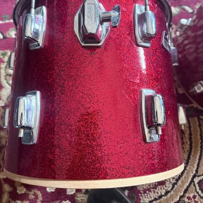 Ludwig Late 80's Early 90's - Red Sparkle USA 11x12 & 12x13 image 6