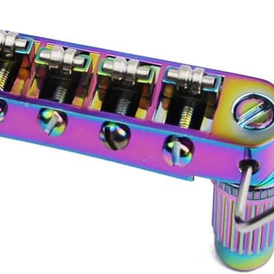 Guitar Tune-O-Matic Bridge and Stop Bar Tailpiece Combo Replacement Compatible with LP SG EPI 6 String Electric Guitar(GS001 + GM005, Chameleon Rainbow) image 3