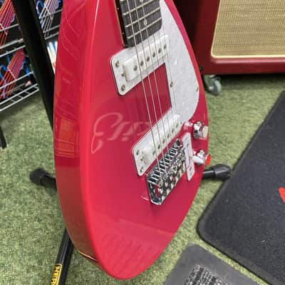 Vox Mini MKIII travel guitar teardrop shape in loud red finish image 2
