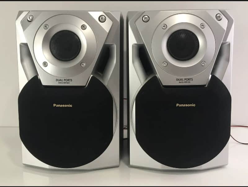 Rare Set of 2 Panasonic SB-AK18 1998 Grey Black Book Shelf Speakers Excellent Tone image 1