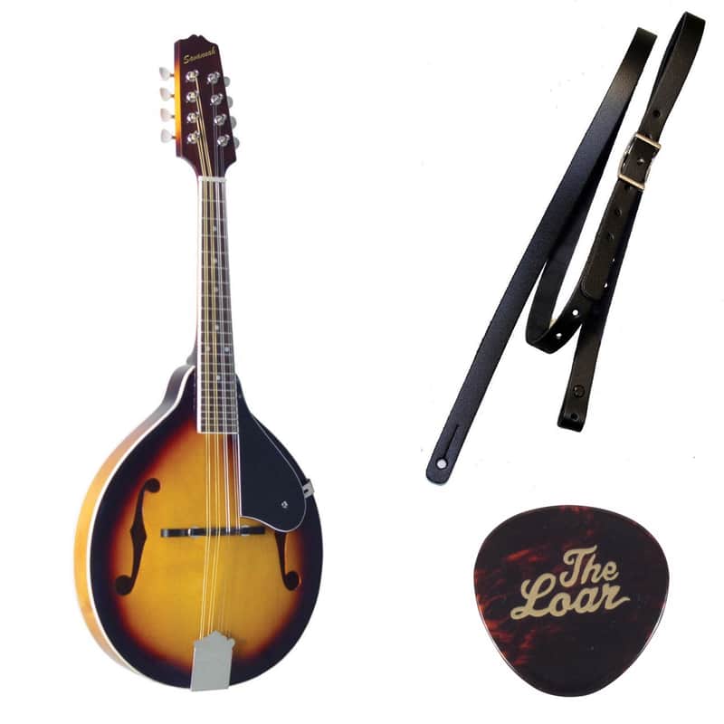 Savannah  SA-120 Flamed A-Model Mandolin Sunburst + 12 picks + LM leather strap image 1