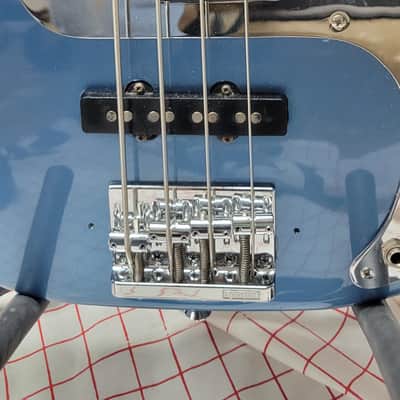 1977 Fender Precision Bass, Pelham Blue, hard case image 5
