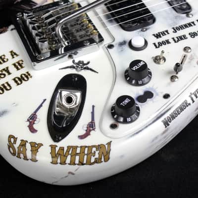 Custom Painted and Upgraded Ultra Rare (MIK) Mid 80's Arbor T-516 Guitar - Aged and Worn With Custom Graphics and Matching Pickguard image 13