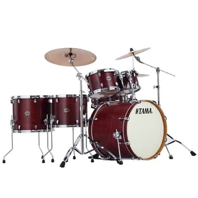 6pc. Tama Silverstar Limited Edition Tamo Ash Set w/ Rack / Red Satin Mahogany image 17