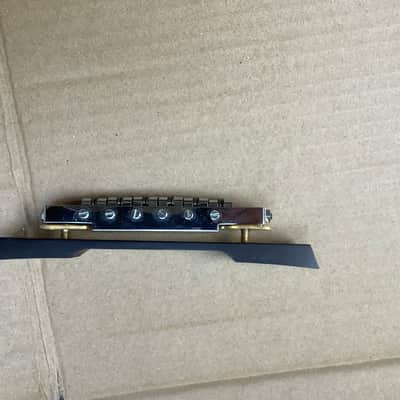 Unknown Vintage roller bridge with side screws and wooden base for guitar / archtop ? image 8