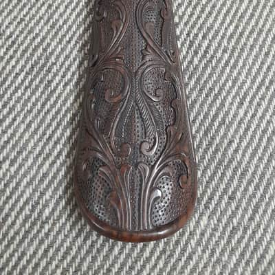 3/4 Double-Bass Tailpiece Carved in Rosewood Material Round Model image 3