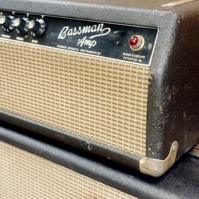 1965 Fender 'Black Panel' Bassman Head & 2x12" Cab image 3