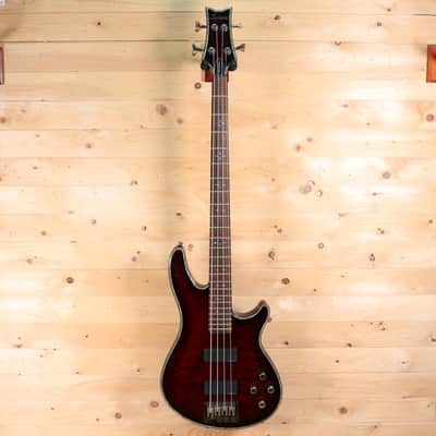 Schecter Hellraiser-4 Electric Bass w/ Hardshell Case - Crimson Red Burst - Project Bass image 2