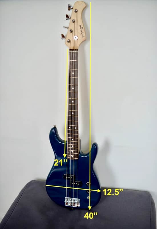 Python Short-Scale Electric Bass • Like New • 30" Scale • Blue • incl. MONO M80 Case image 1