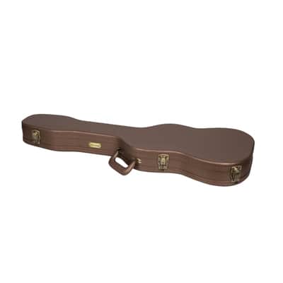 Crossrock Designer Series- Universal Wooden Case for Stratocaster and Telecaster Electric Guitars- Security Lock, Metal Feet, Storage Space- Chocolate Brown image 4