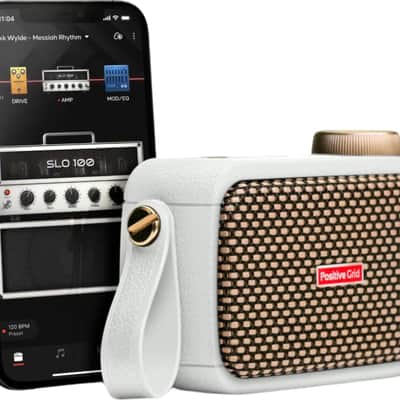 Positive Grid Spark GO Ultra-Portable Guitar Combo Amplifier, 5W, Pearl & Spark LINK Wireless System image 3