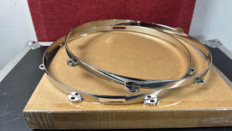 Angel Drums 14” 8 Lug Stainless Steel Snare Drum Hoop set - Stainless Steel image 1