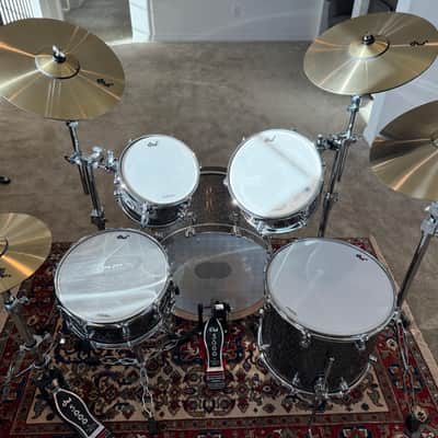 DWe Acoustic/Electronic Convertible 5pc Drum Kit with Electronic Cymbals - Black Galaxy image 7