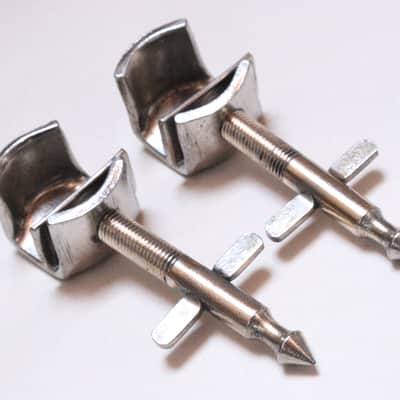 Ludwig Bass Drum Spurs, Logo Stamped, Nickel Finish, Logo, MINT! / 1920s-30s / INSPECTED & TESTED image 9