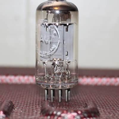 MULLARD ECC82 MITCHAM 12AU7 RARE LONG PLATE K61 PERFECT BALANCE DUAL SUPPORT HALO GETTER TEST NOS+ VINTAGE 1958 image 2