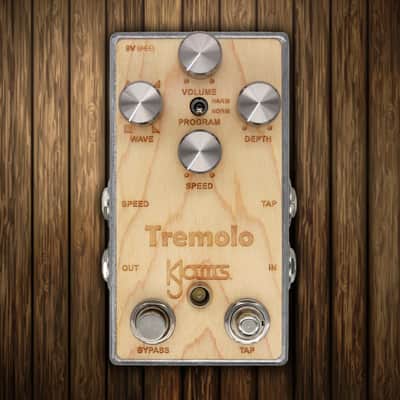 NEW KJams Tremolo! - Tap Tempo Harmonic Tremolo with Tap and Expression inputs from KLEIN JAMS. Wood Top! image 1