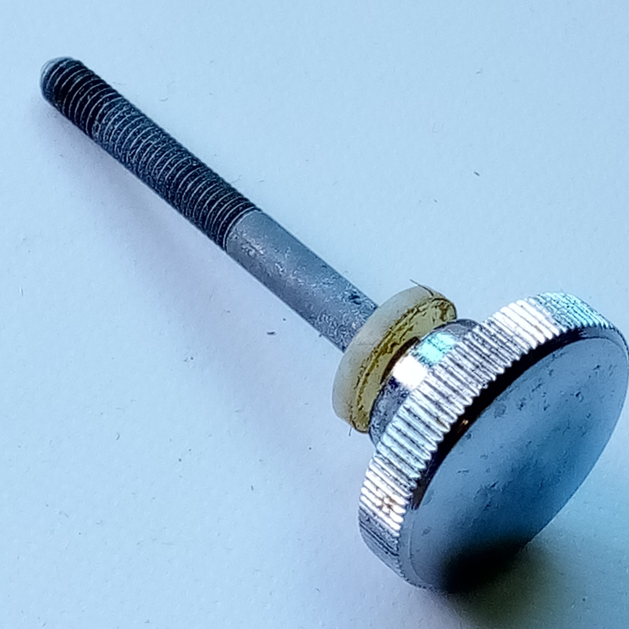 Ludwig 70s Muffler Knob Snare/Tom Drum Tensioner Rod 1"Dial Chrome Vintage USA — main photograph