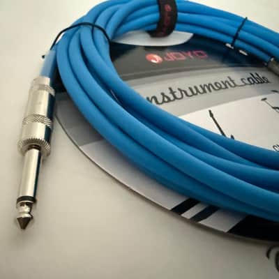 JOYO Blue CM04 Instrument Cable  Shielded Mono Cable 6.3mm Straight to 6.3mm Straight JOYO CM04 Blue 15 feet long instrument guitar cable. image 2