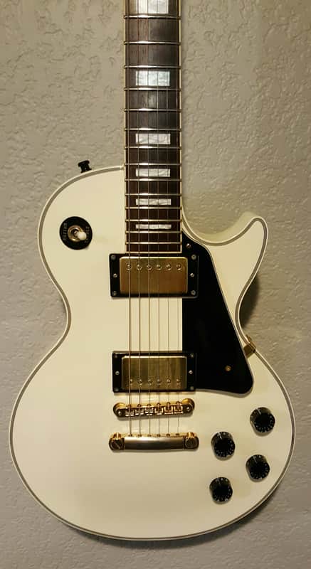 2001 Epiphone Japan Les Paul Custom . Awesome White. | Reverb