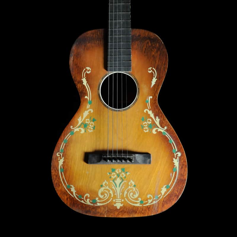 1930s Regal / Stromberg-Voisinet Ornate Stencil Parlor Guitar image 1