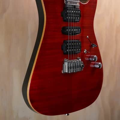 Harley Benton Fusion-III HSH Trans Flamed Cherry w/ Hard Case – Excellent Condition image 2