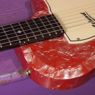 1962 Supro Belmont (National/Valco) Pink Pearloid Electric Guitar (VIDEO! Fresh Refret+Work, Ready) image 11