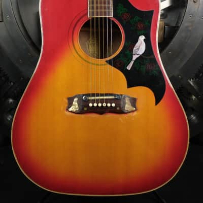 Global Dove 1970's Sunburst Acoustic Dreadnought w/ Chipboard Case image 4
