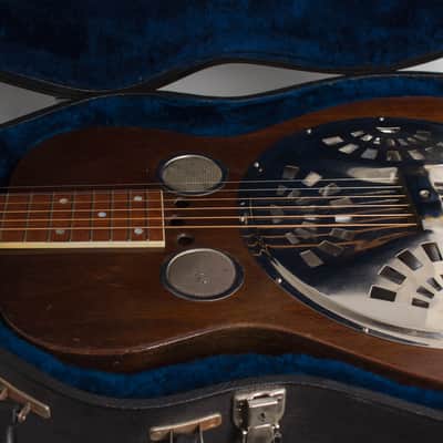 Dobro Model 56 Squareneck Resophonic Guitar (1932), ser. #2487, black hard shell case. image 14