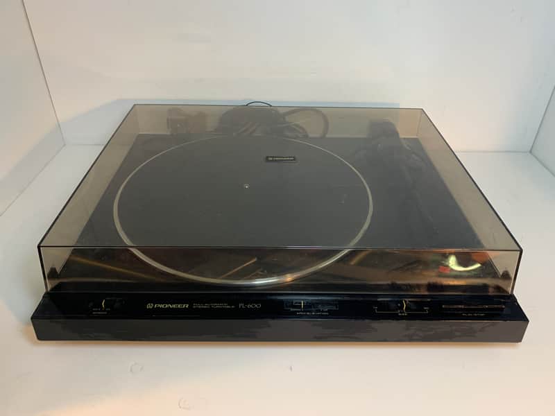 Pioneer PL-600 semi-automatic vintage stereo turntable Black with Shure M104E cartridge & stylus image 1