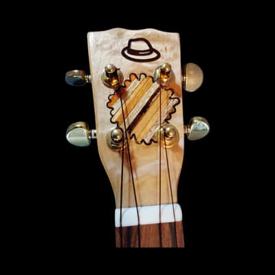Solid Koa Pineapple Tenor Ukulele with Hardwood Inlays image 8