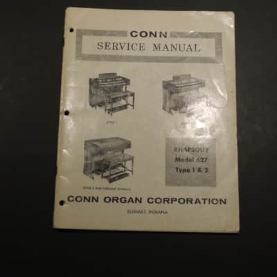 Conn Style 1, Style 2, Rhapsody Model Type 1 & 2 Service Manual [Three Wave Music] image 1