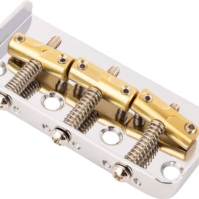 Fender 3-Saddle Custom Cut-Off Vintage-Style Tele Bridge Compensated Brass Saddles 0990809000 image 4