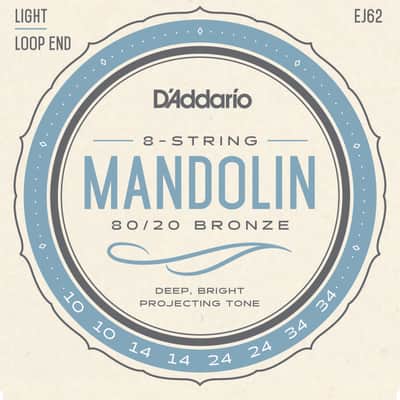 D'Addario EJ62 80/20 Bronze Mandolin Strings, Light, 10-34 imagen 5