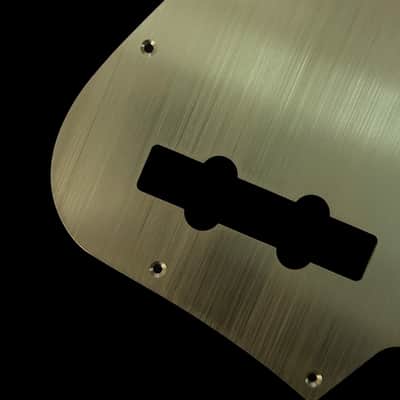 Jazz Bass Pickguard Scratchplate - 10-hole Contemporary - Brushed Brass - Made To Order image 5