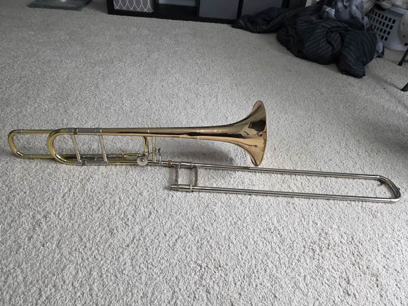Bach Stradivarius 42G Bflat Trombone w/ F Attachment 2000's - Gold brass image 1