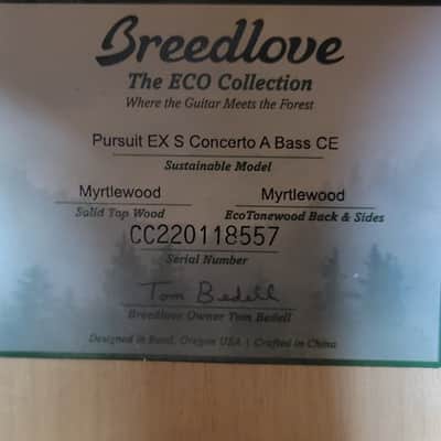 Breedlove Pursuit Exotic S Concerto Bass CE 2021 - Present - Amber Burst image 14