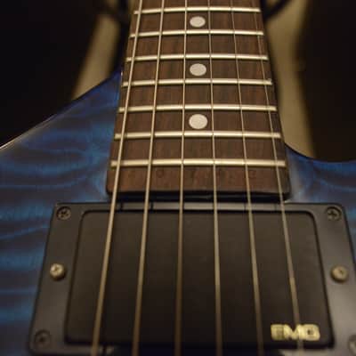 1985 USA Jackson San Dimas Custom Shop Kelly KE2 EMG 81 85 Floyd Rose Blue Quilt Quilted Maple Top image 3