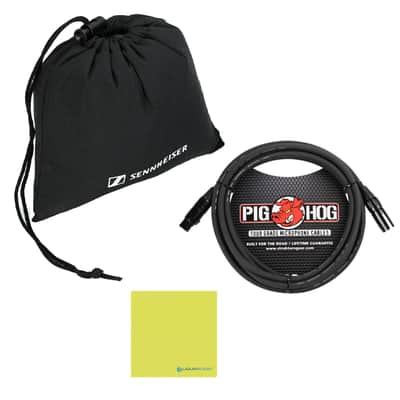 Liquid Audio Sennheiser E 901 Boundary Condenser Microphone Bundle w/Pig Hog PHM10 8mm Mic Cable Polishing Cloth image 4