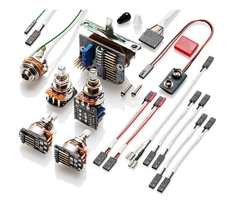 EMG Solderless Conversion Wiring Kit For 3 Pickups w/ Switch SHORT SHAFT POTS & 1 PPP Push/Pull Pot image 1