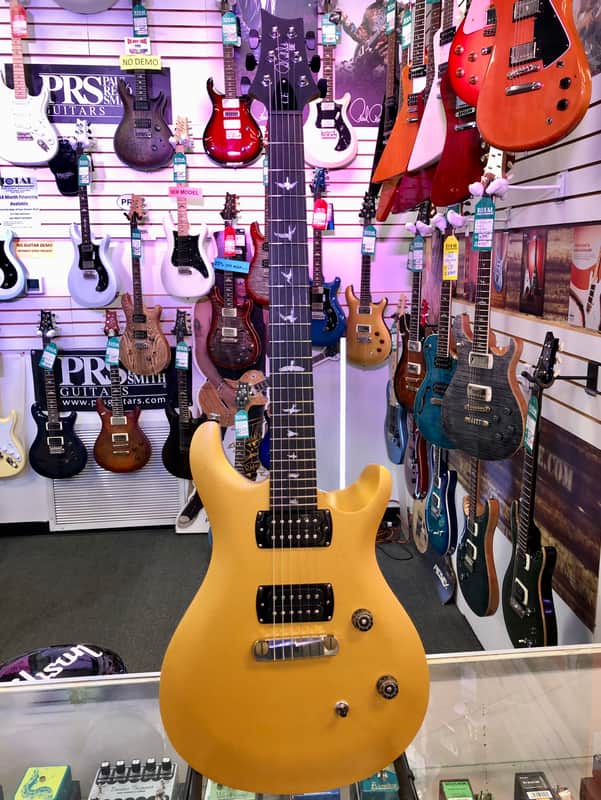 PRS SE CE24 Standard Satin Stoptail Electric, Satin Metallic Gold with Gig Bag image 1