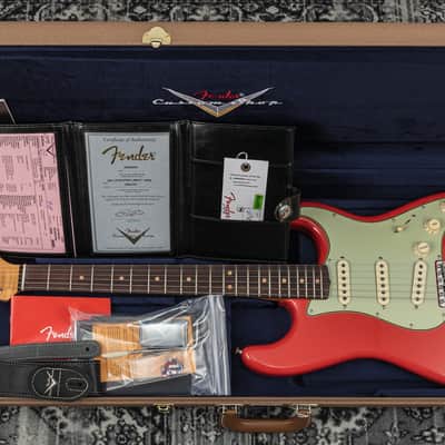 Fender Custom Shop Limited Edition '63 Stratocaster Journeyman Relic Electric Guitar - Aged Fiesta Red image 13