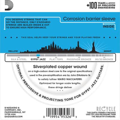 D'Addario EJ83L Gypsy Jazz Ball End Acoustic Guitar Strings Light 10-44 image 2