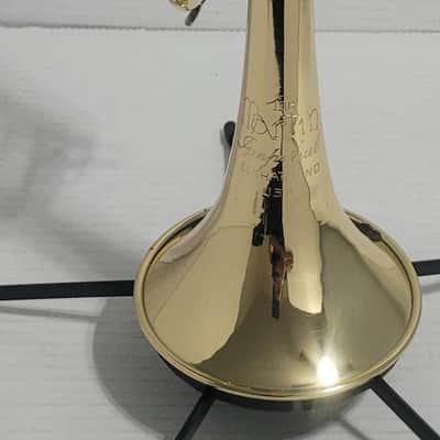 Martin IMPERIAL , TRUMPET W double Reverse LP tuning slide , 2 Mouthpieces and Hard case 1952 - Clear Lacquer image 10