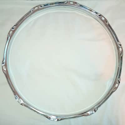 TAMA VINTAGE 70's IMPERIAL STAR SNARE DRUM HOOPS SET  14"/10L - CHROME - FREE SHIP TO C-USA! image 5