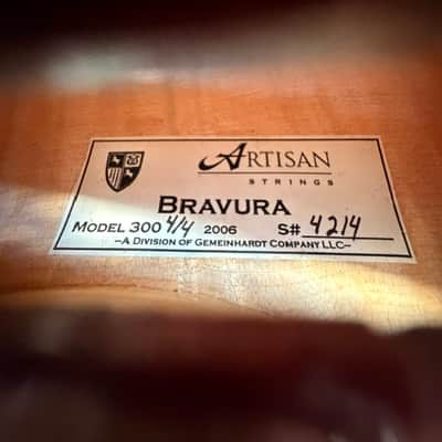 Artisan Strings Bravura Model 300 4/4 2006 SN:4214 image 10