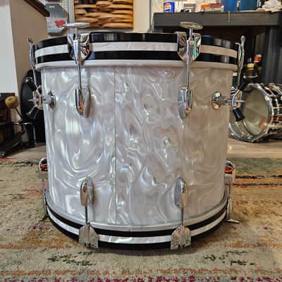 Gretsch USA Custom 20-14-12" Drum Kit - White Satin Flame - Vintage Build image 4