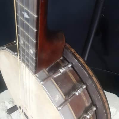1930s Stromberg-Voisinet 17-Fret Tenor Banjo with Resonator and Gig Bag image 6