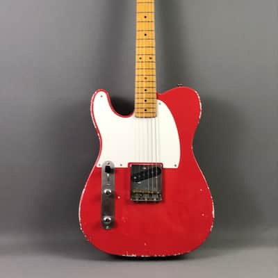 LEFTY! Vintage Boutique Custom Relic TL51 Nocaster Fiesta Red Nitro Lacquer Tele Guitar 1/4 Sawn Made in USA Klein Pickup 7 lb HSC image 1